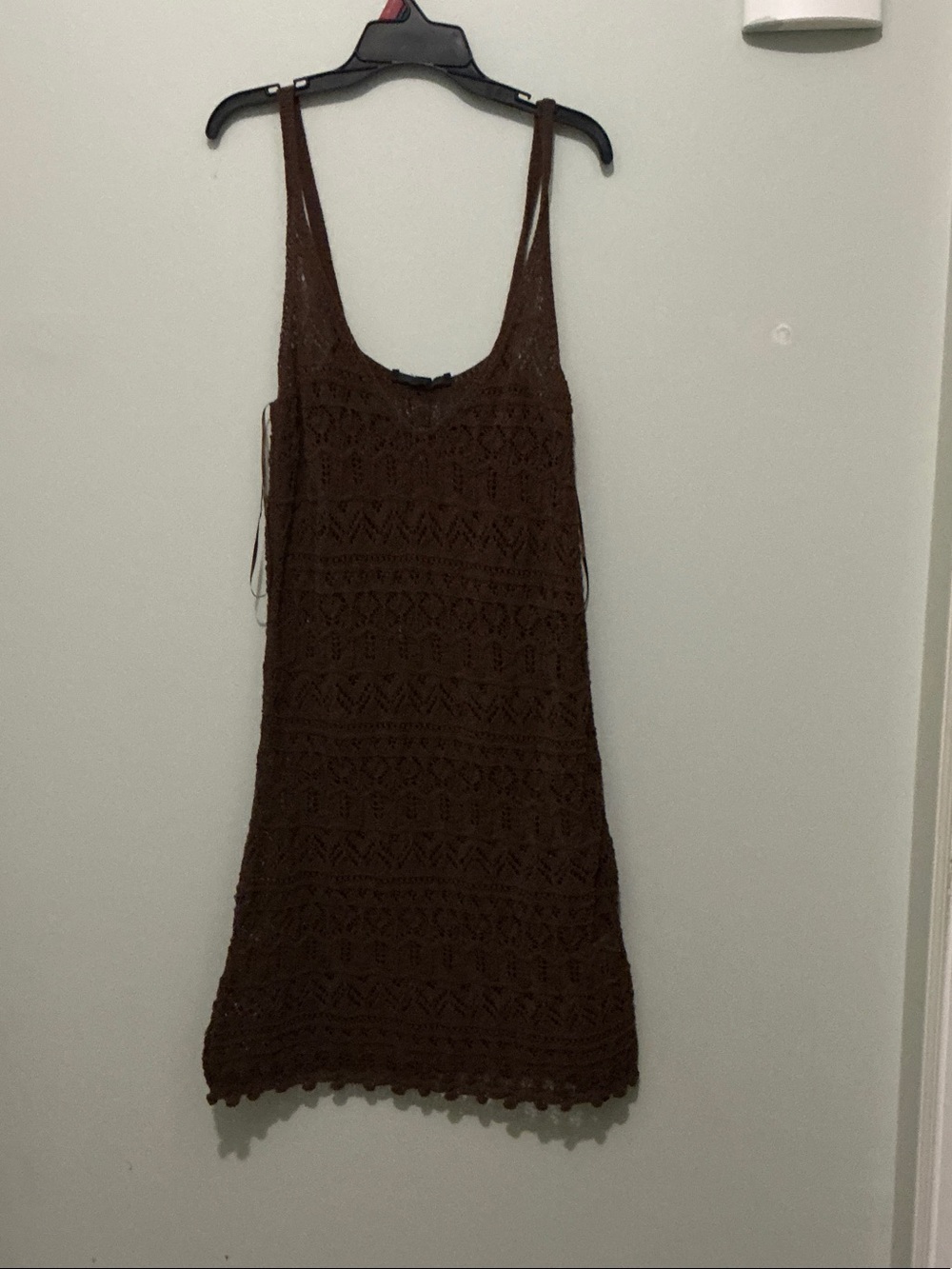 Zara Brown Crochet Tank Dress